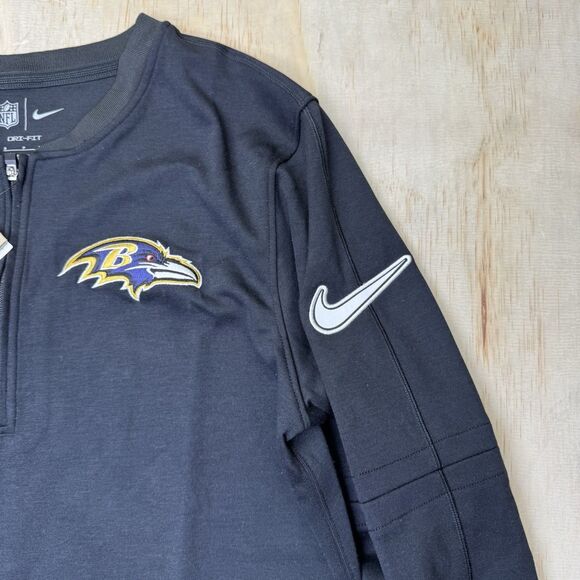 NEW Baltimore Ravens Nike Sideline Lockup Performance 1/4 Zip Top Black Small SM - Picture 6 of 15